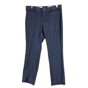 Banana Republic Womens Pants Blue Striped High Rise Jackson Fit Stretch 8